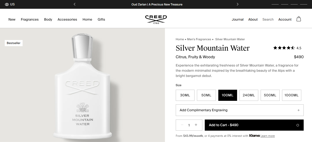 What is Creed Silver Mountain Water?