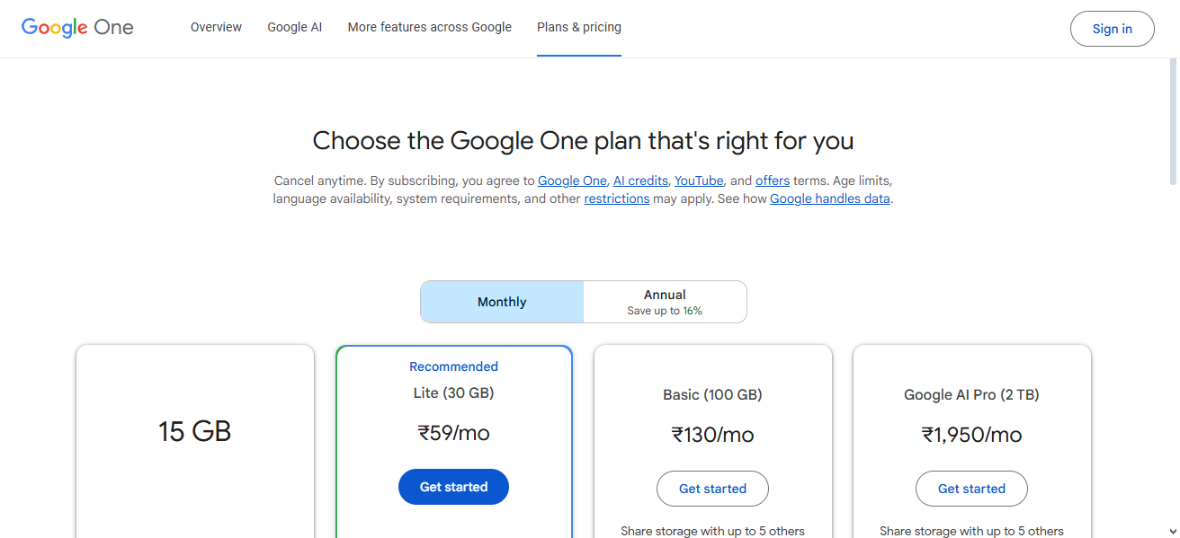 Google One (Storage Plan)