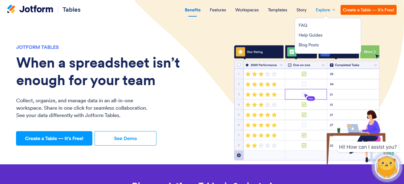 Jotform Tables