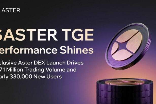 $ASTER TGE Day-One Performance Shines: Exclusive Aster DEX Launch Drives $371 Million Trading Volume and nearly 330,000 New Users