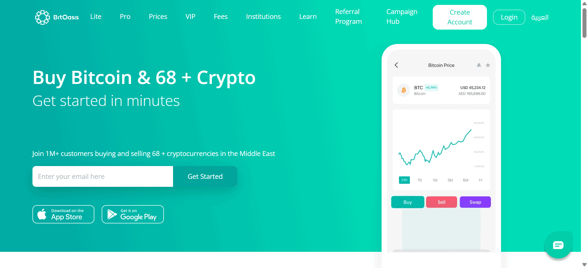 BitOasis is a cryptocurrency exchange based in the UAE