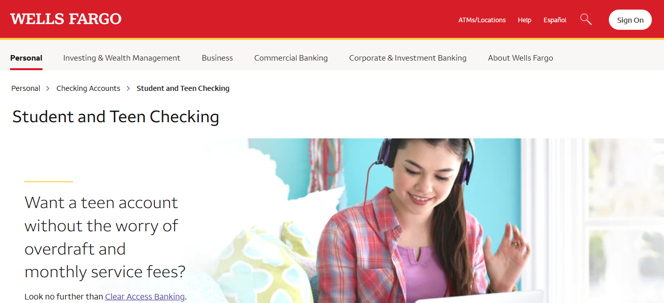 Wells Fargo Student Checking