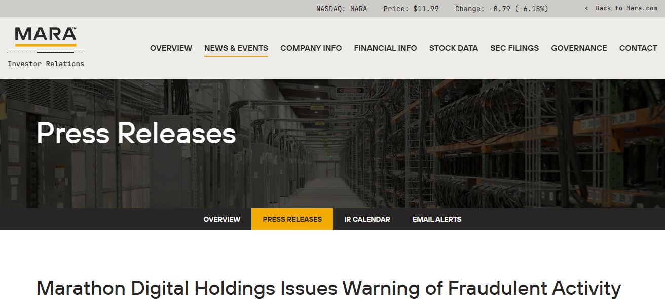 Marathon Digital (subsidiary issues)