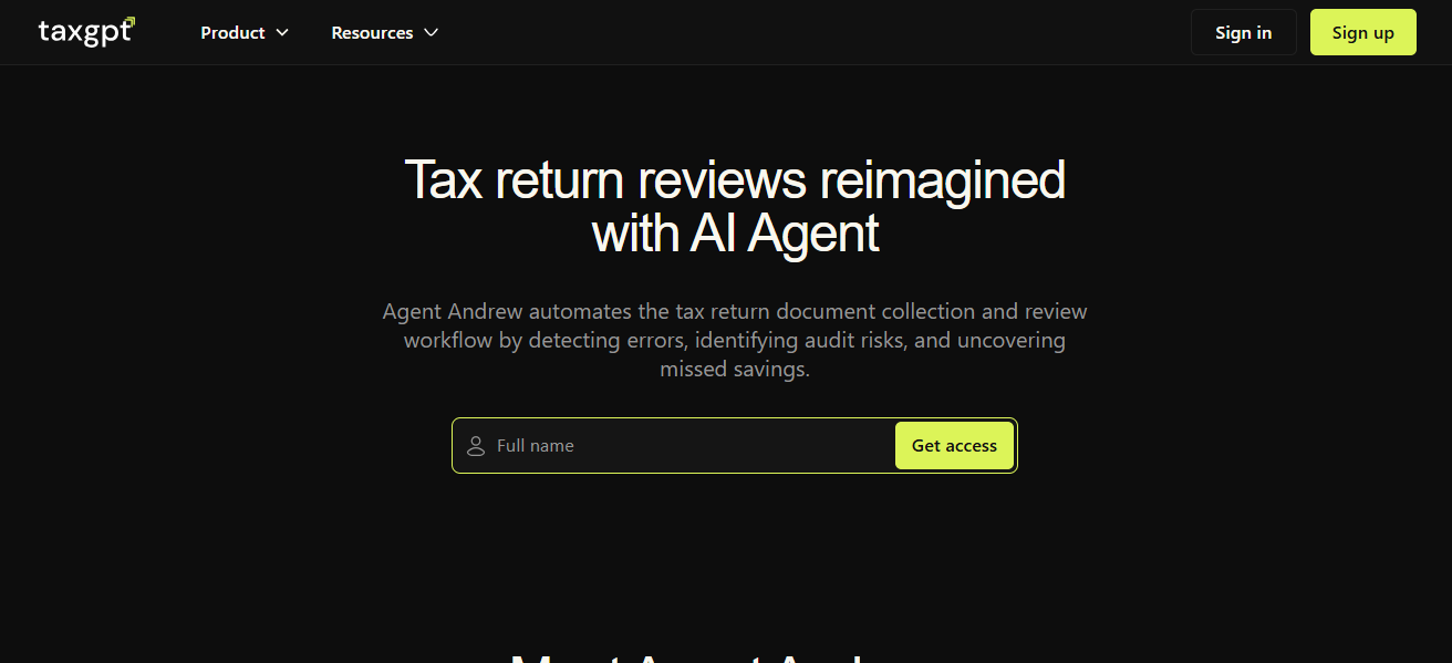 TaxGPT (Agent Andrew)