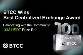 BTCC Exchange Wins Best Centralized Exchange (Community Choice) at BeInCrypto 100 Awards 2026