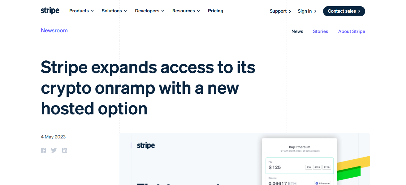 Stripe Crypto Onramp
