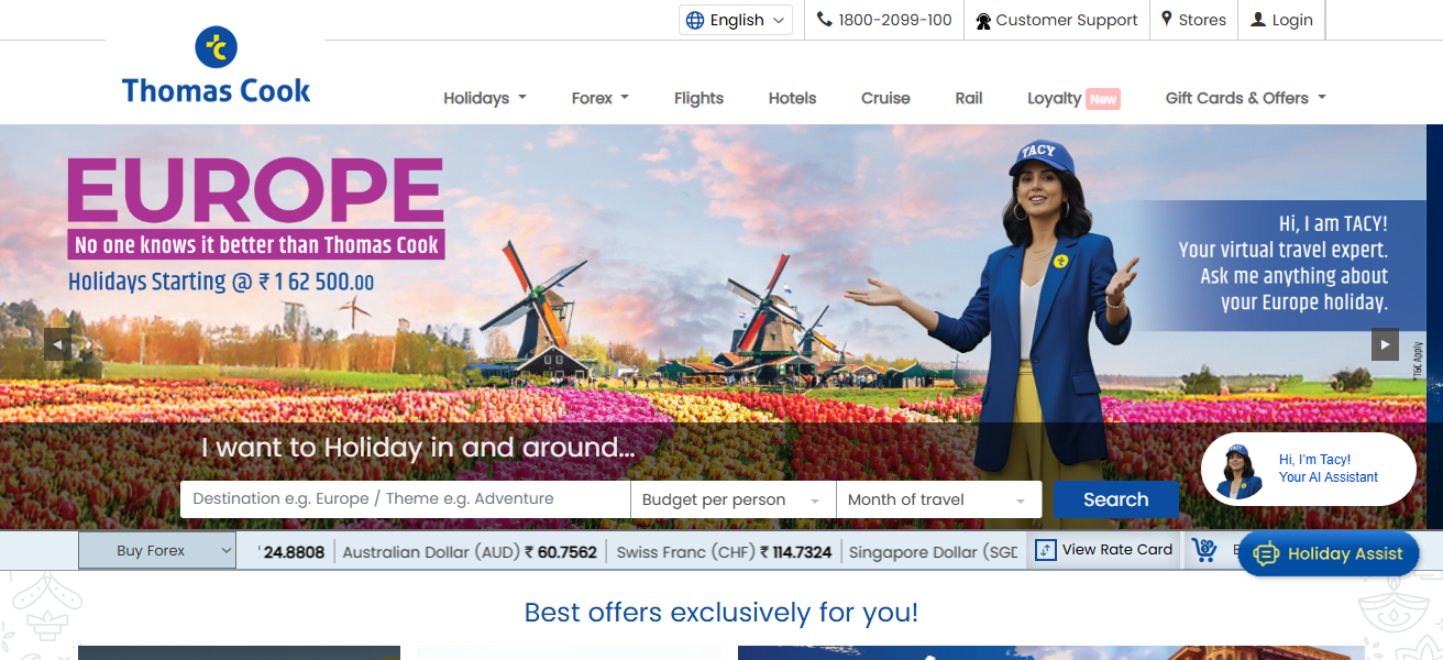 1. Thomas Cook India