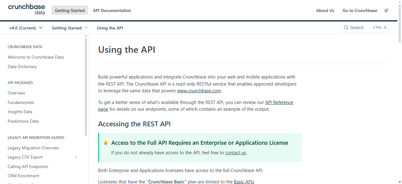 Crunchbase API