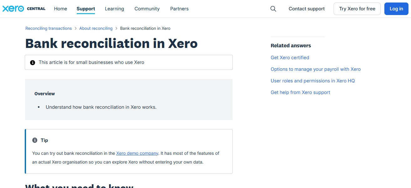 Xero Reconciliatio