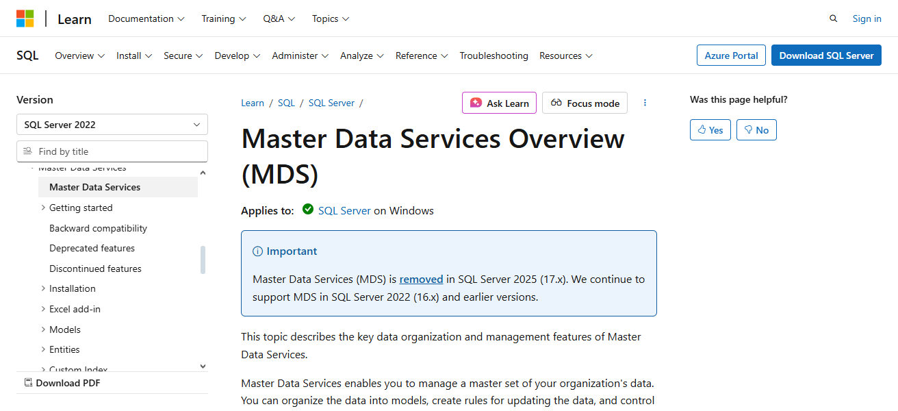 Microsoft Master Data Services