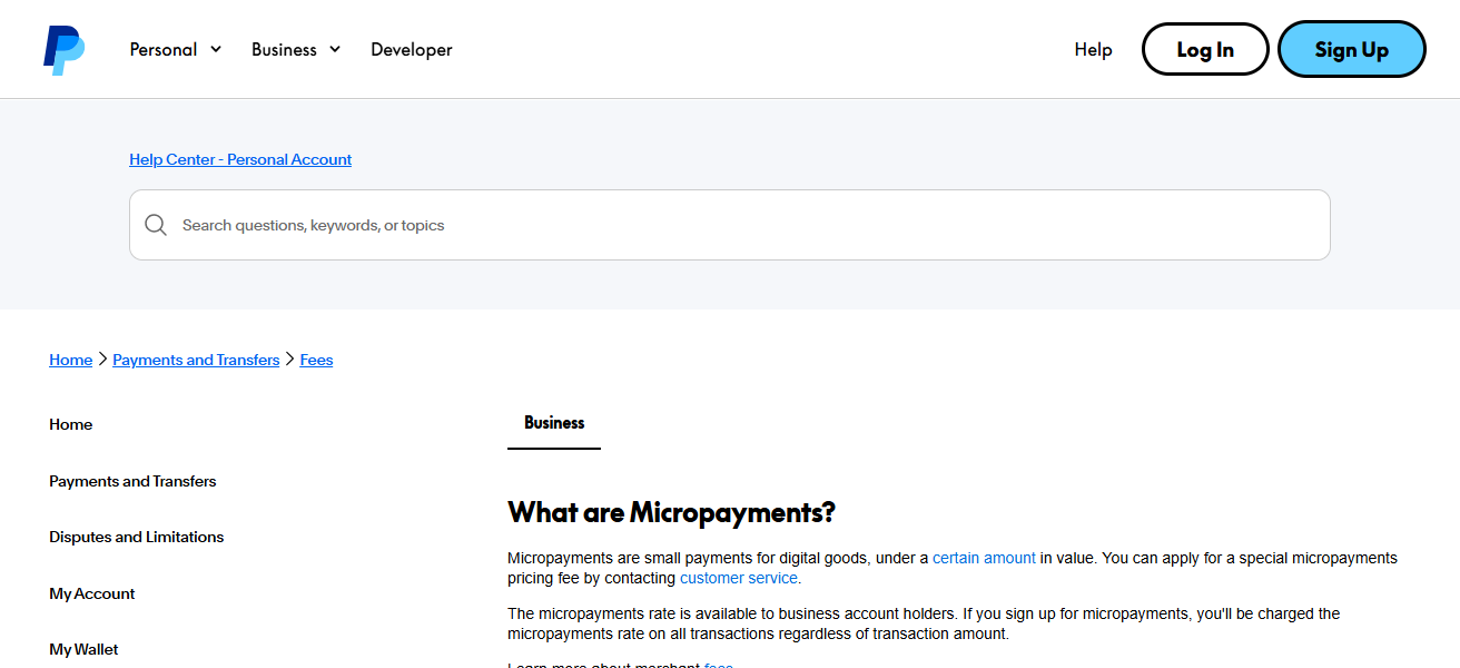 PayPal Micropayments
