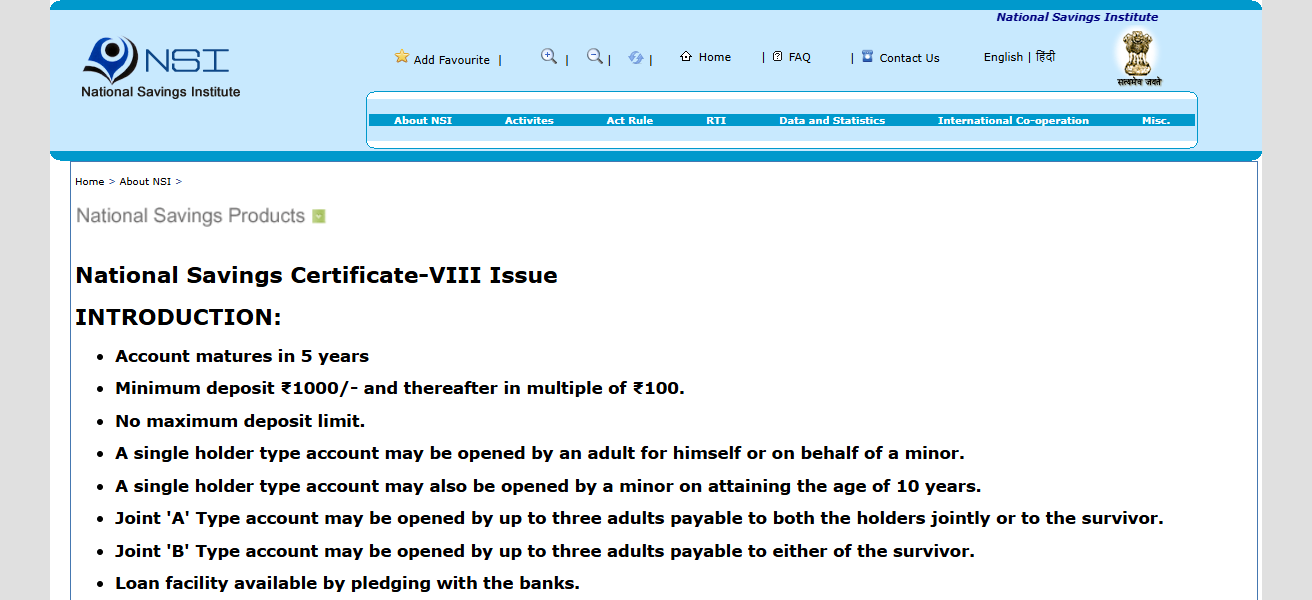 National Savings Certificates (NSC)