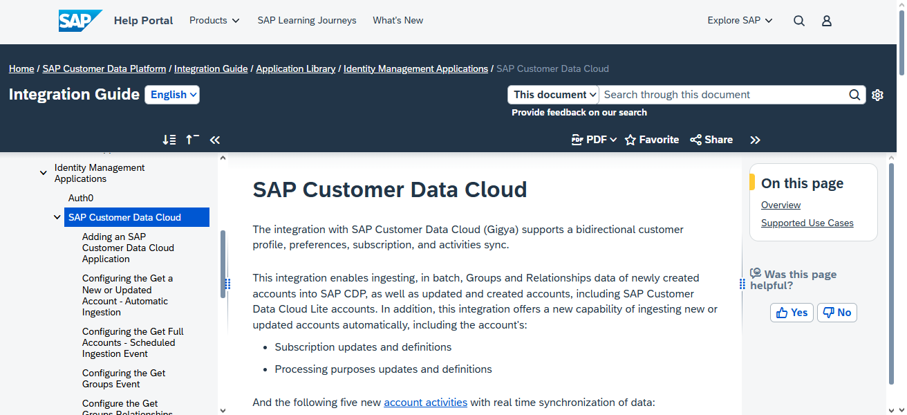 SAP Customer Data Cloud