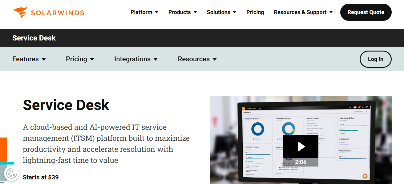 SolarWinds Service Desk