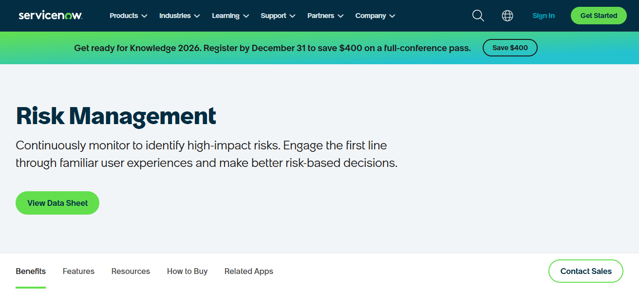 ServiceNow Risk Management