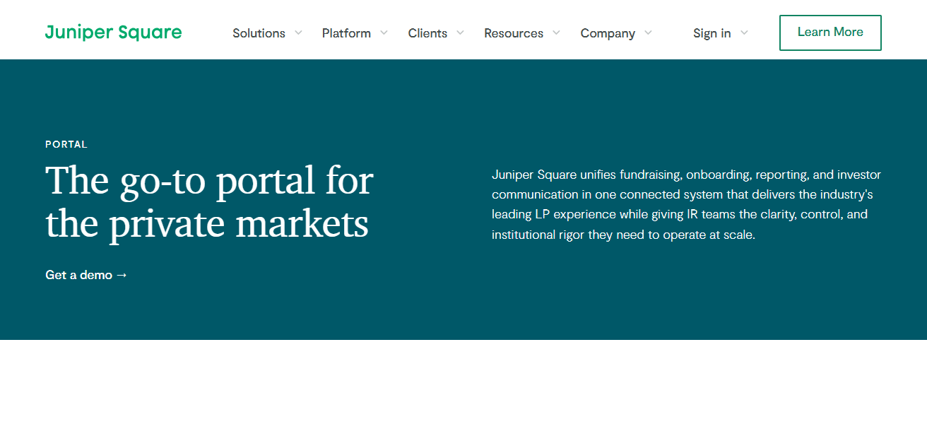 Juniper Square Investor Portal