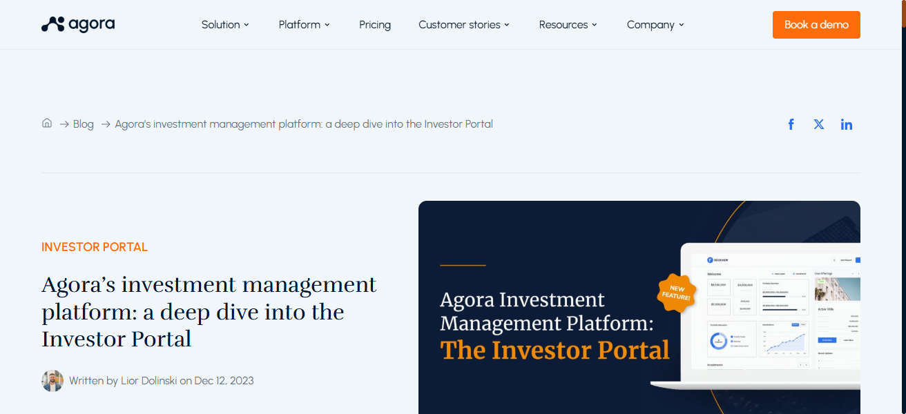 Agora Investor Portal