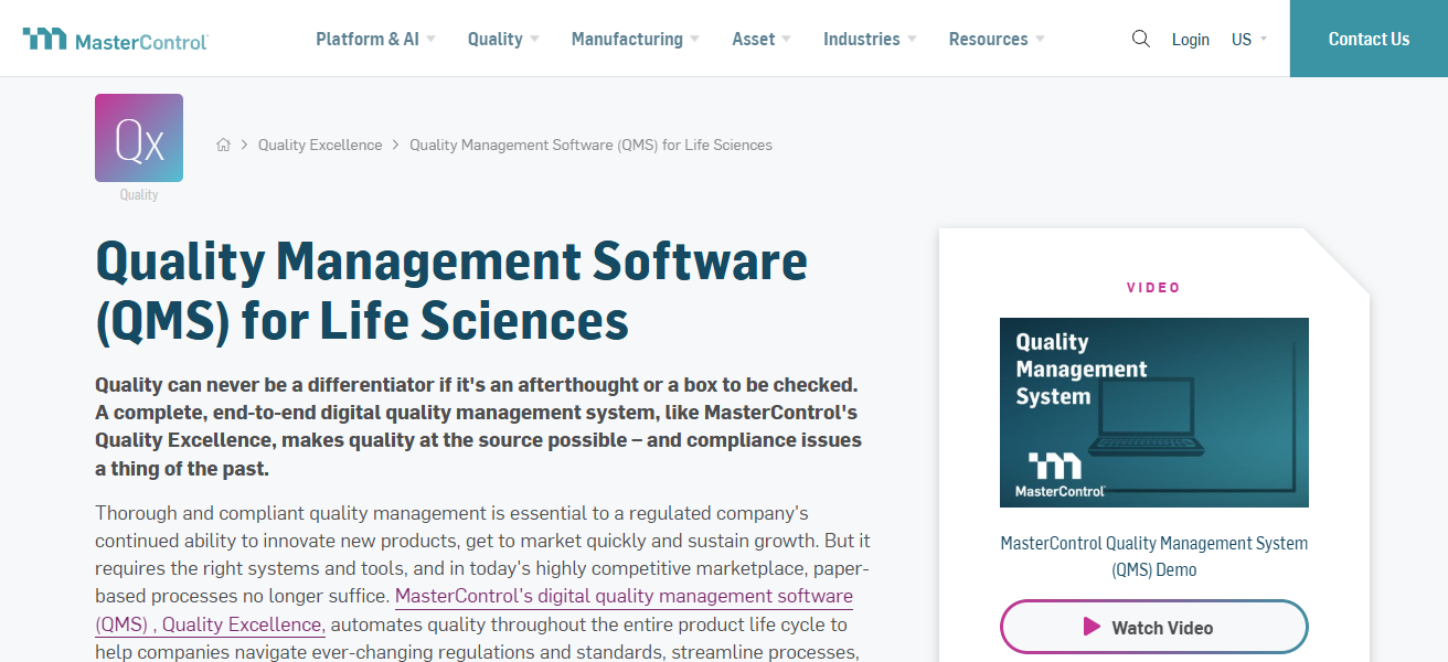 MasterControl QMS