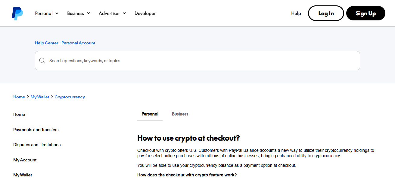 PayPal (Crypto Checkout)