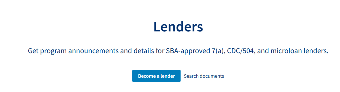 SBA Loans (via approved lenders)