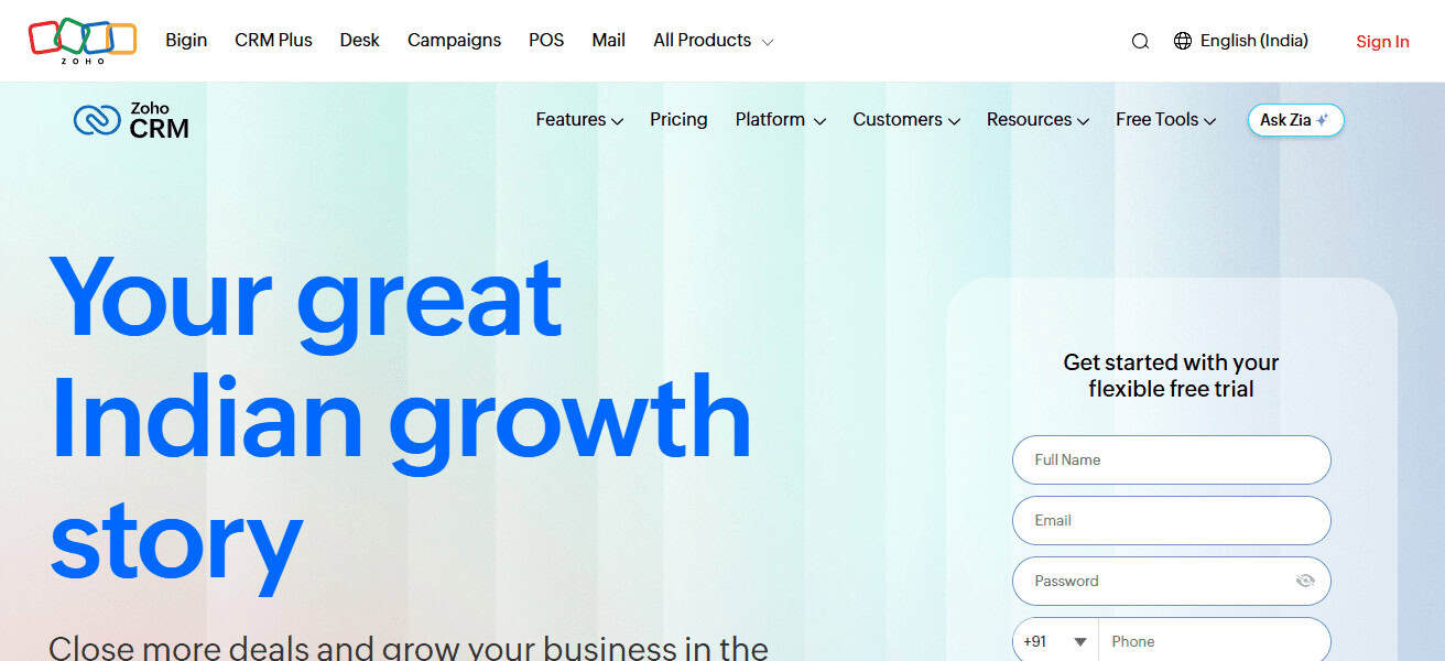 . Zoho CRM