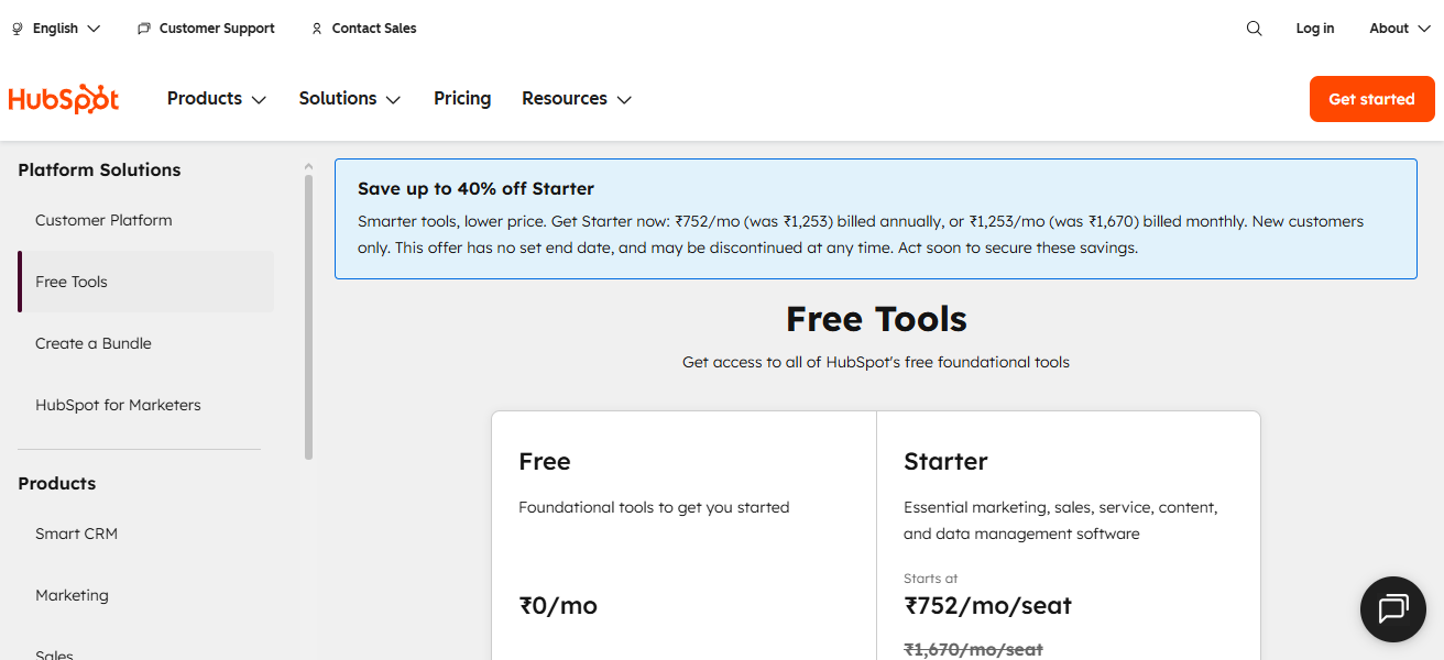 HubSpot Free Tools package