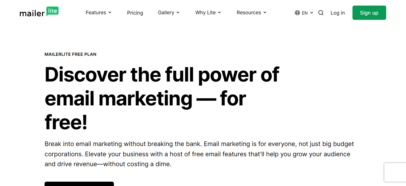 MailerLite Free Plan