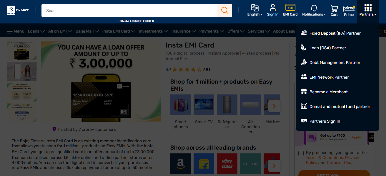 Bajaj Finserv EMI Card