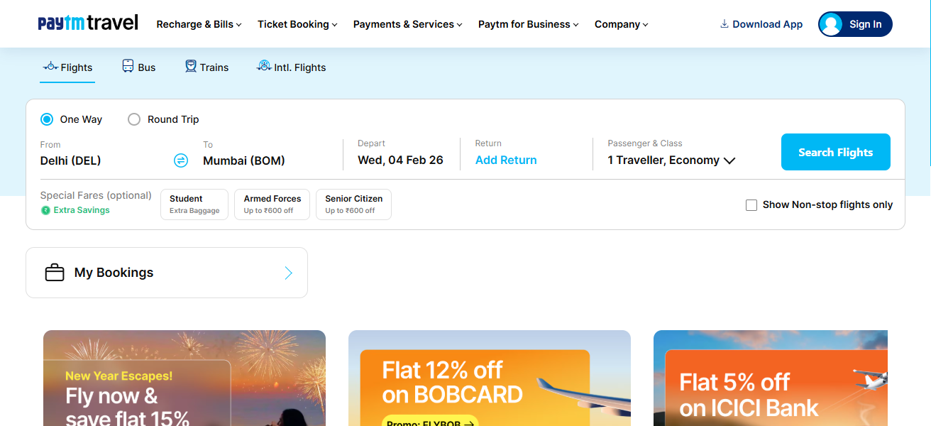Paytm Postpaid Travel