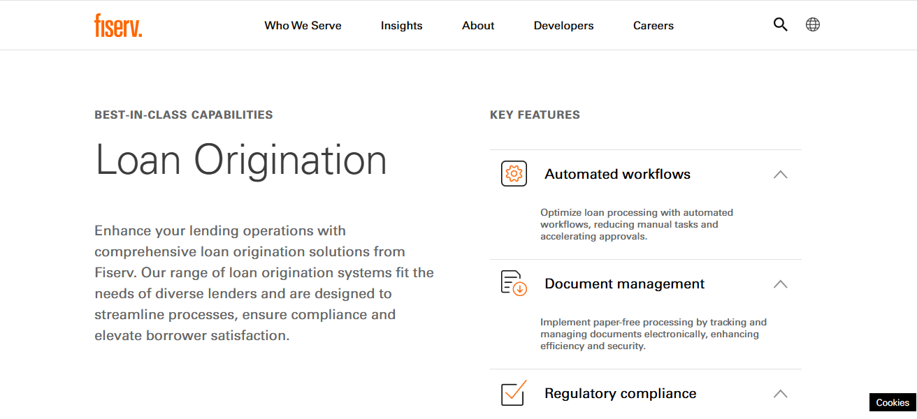 1. Fiserv Loan Origination