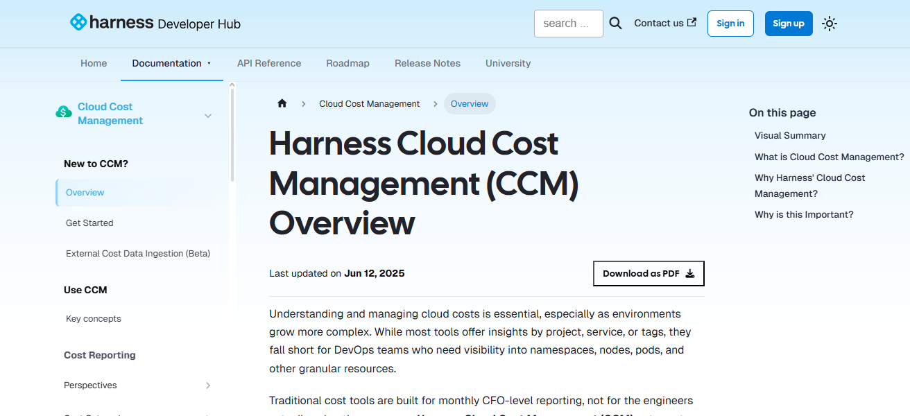 Harness Cloud Cost Management