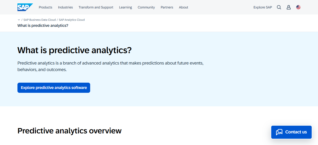 SAP Predictive Analytics