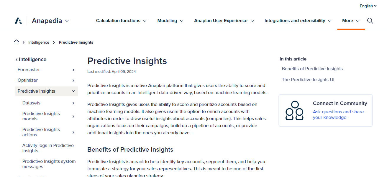 Anaplan Predictive Insights
