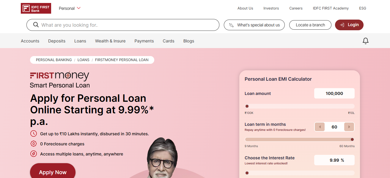IDFC First Bank Loan