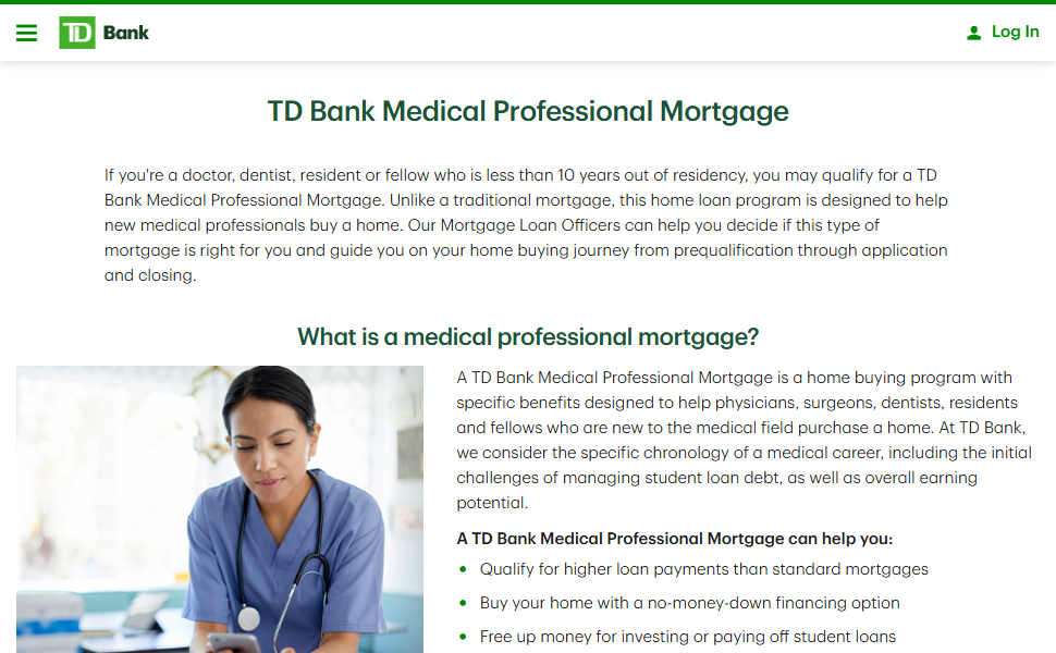 TD Bank Medical Professional Mortgage