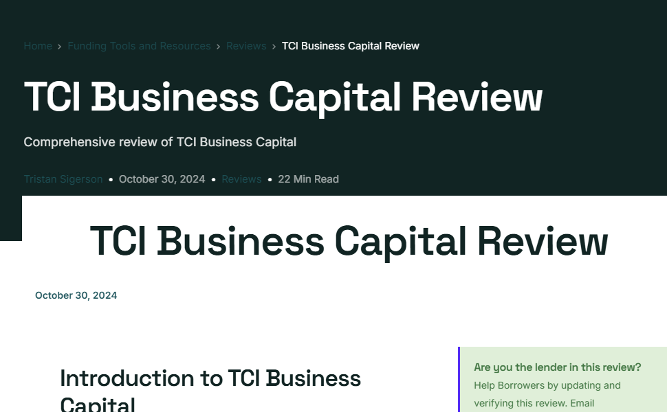 7. TCI Business Capital