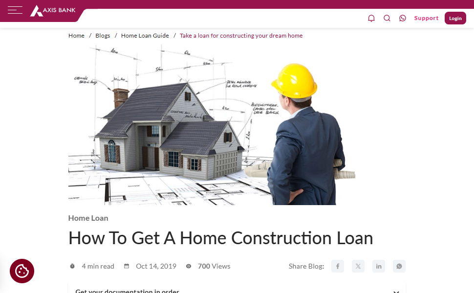 Axis Bank Construction Loan