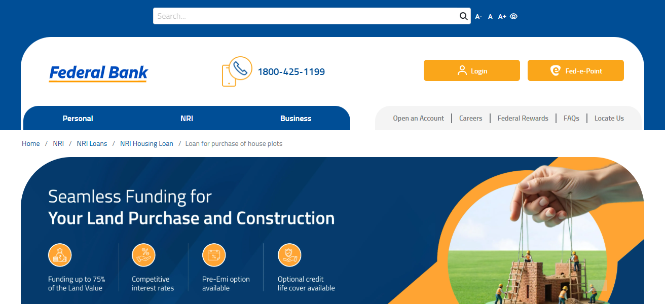 Federal Bank Plot Loan