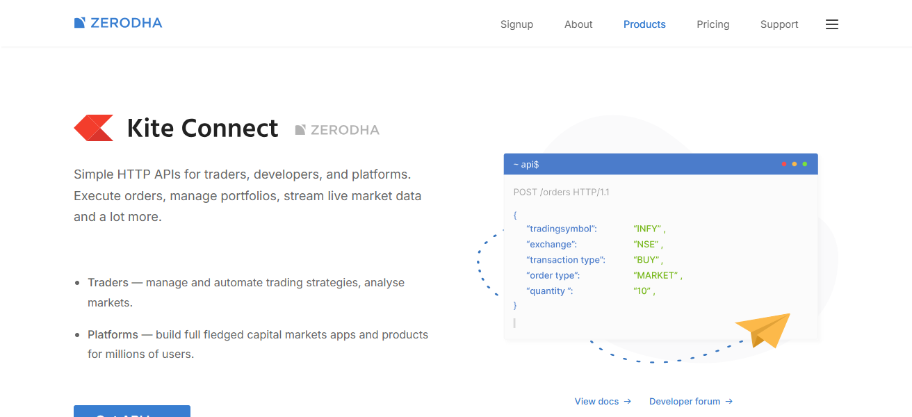 Zerodha Kite Connect