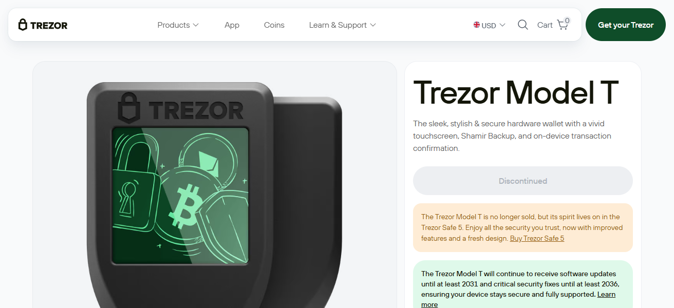  Trezor Model T