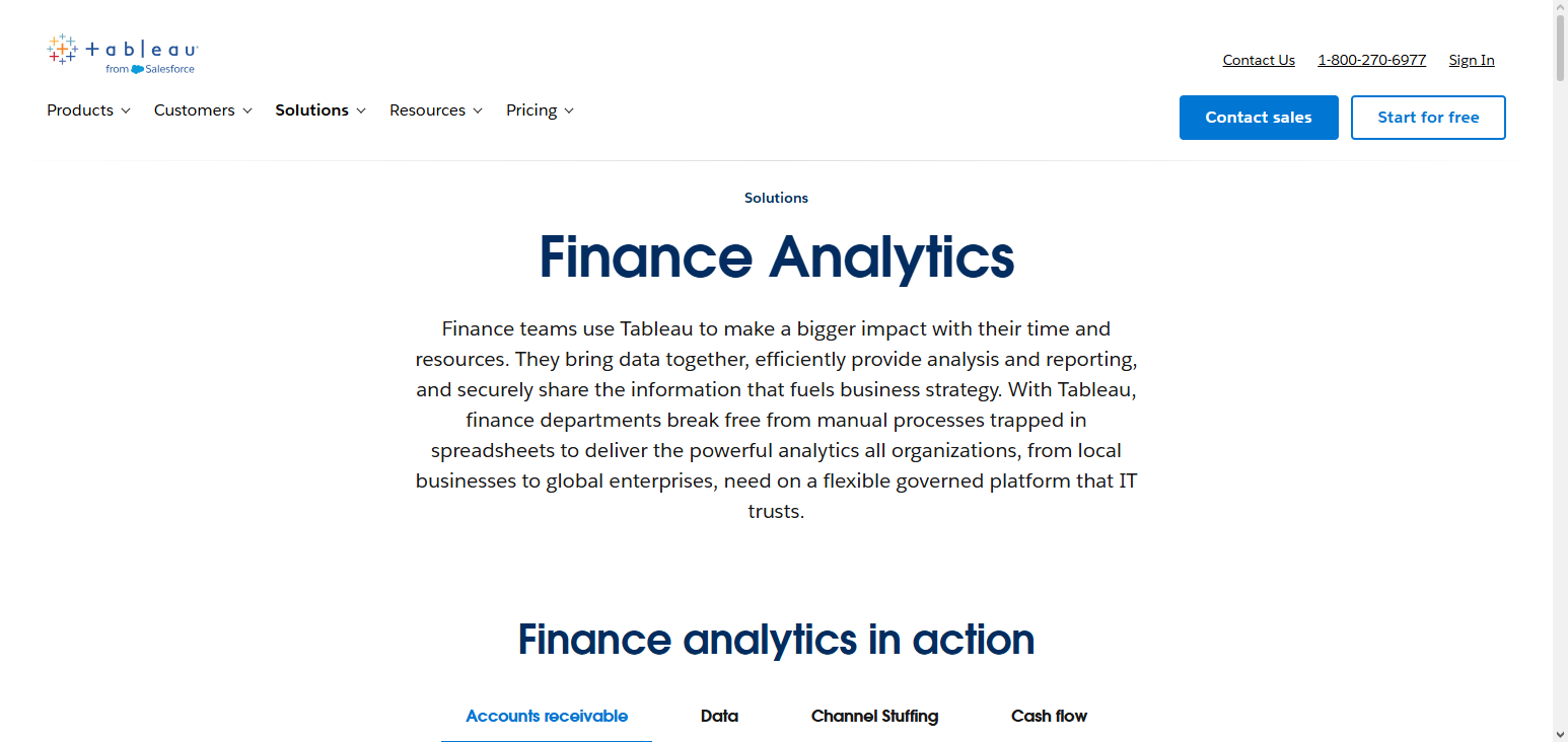 . Tableau Finance AI Dashboards