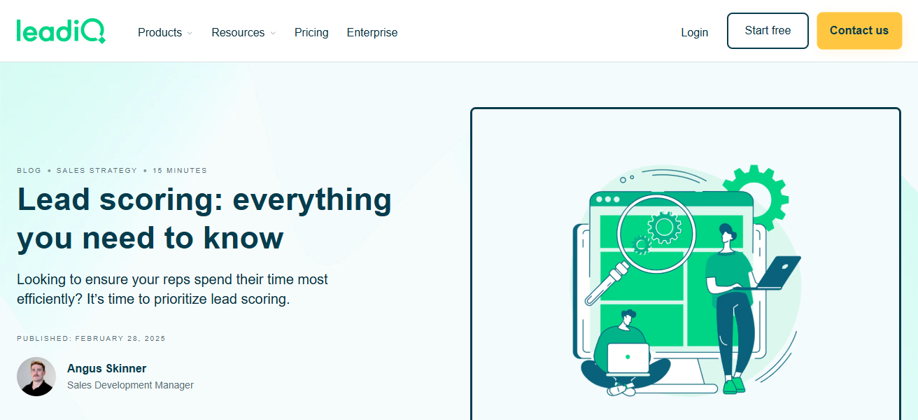 Predictive Lead Scoring (HubSpot AI/LeadIQ)