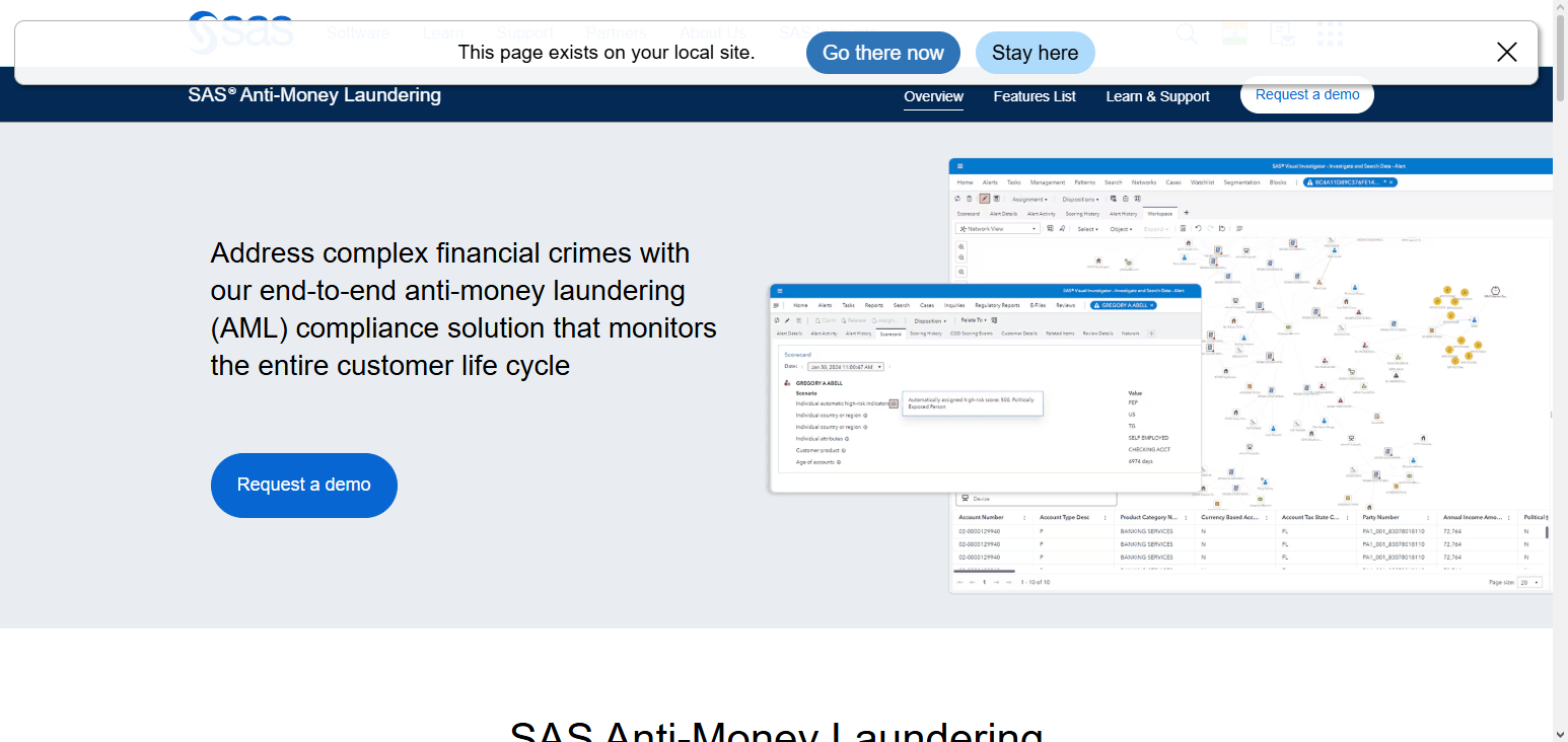  SAS Anti‑Money Laundering (SAS Viya)