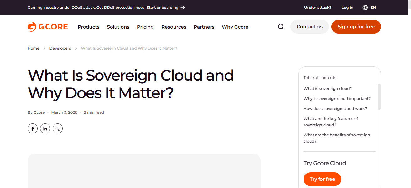 Gcore Sovereign Cloud