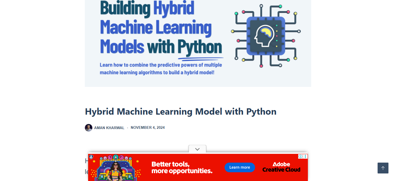 Machine Learning Hybrid Models