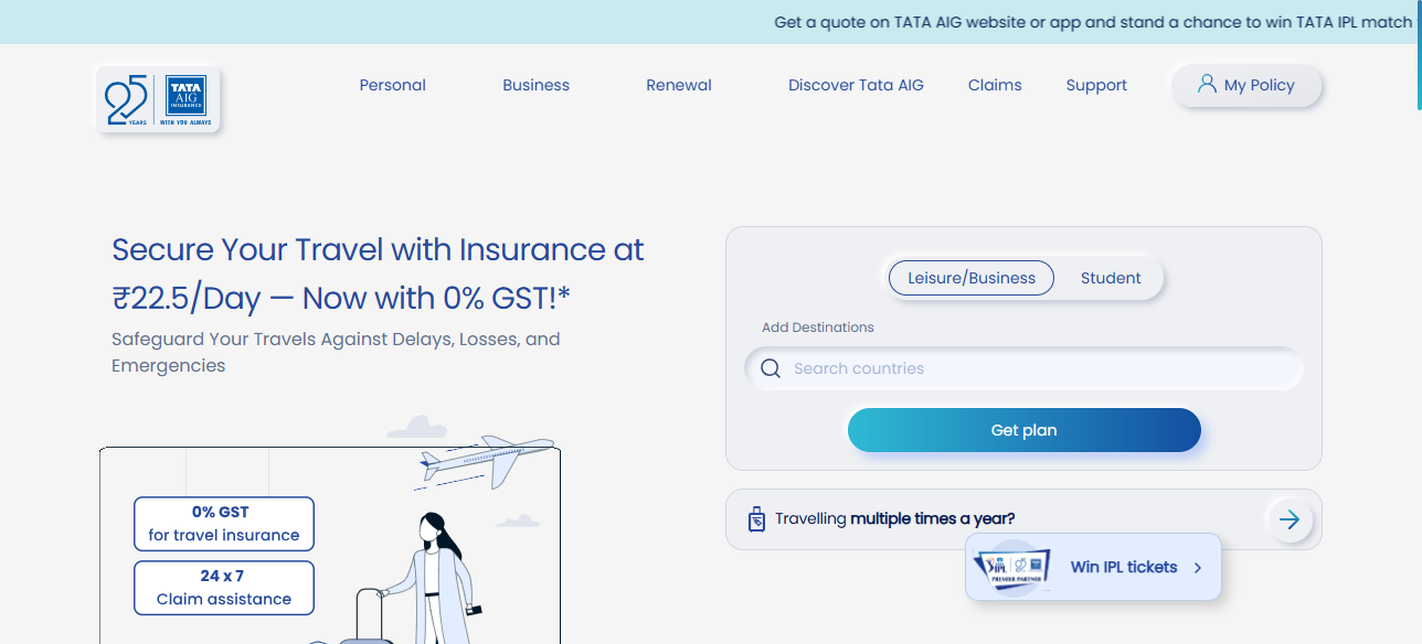  Tata AIG Travel Insurance