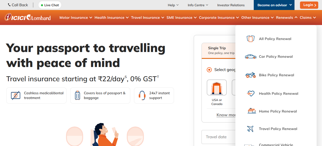  ICICI Lombard Travel Insurance