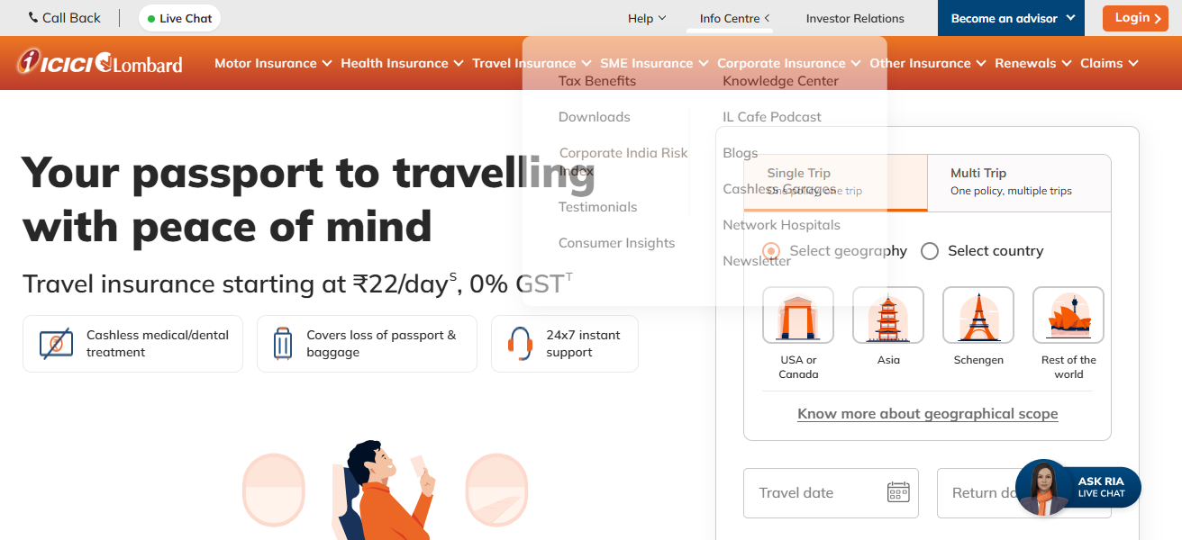 ICICI Lombard Travel Insurance