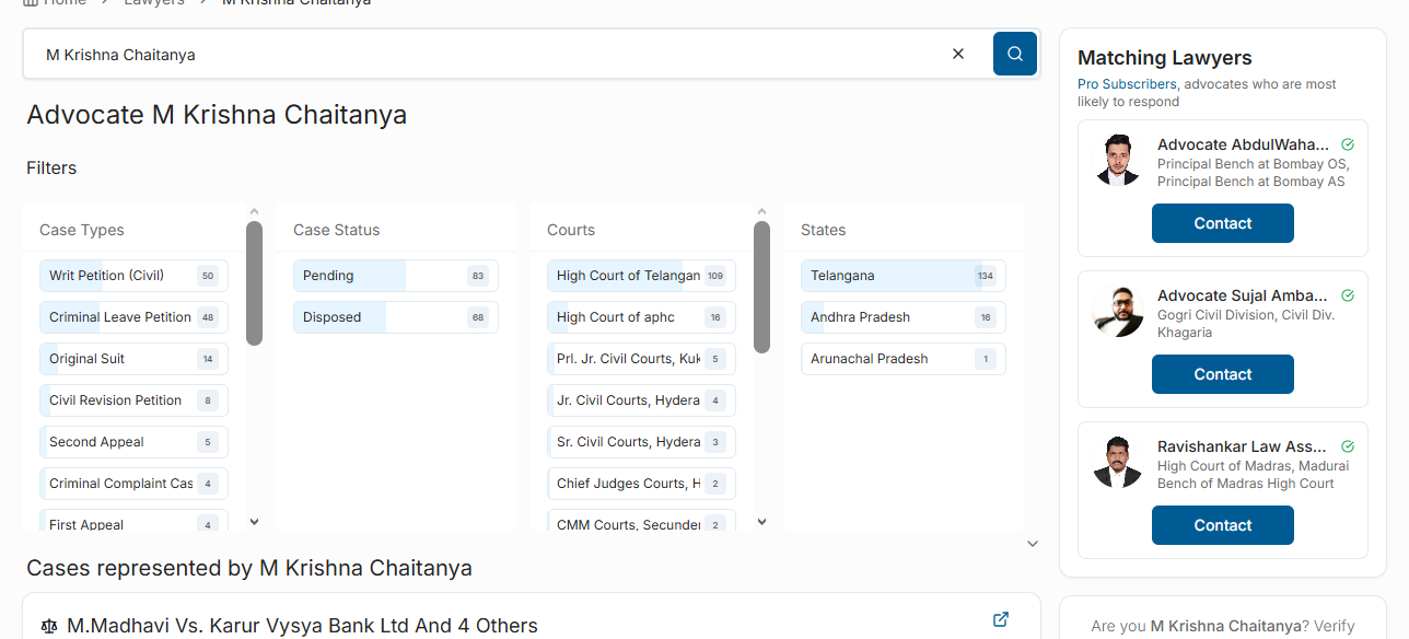 Advocate M Krishna Chaitanya
