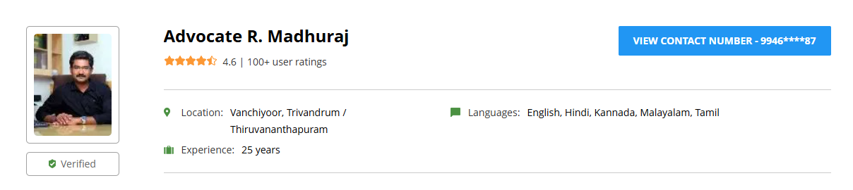 15. Advocate R. Madhuraj